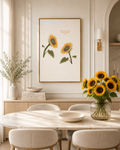 Elegant sunflowers floral art prints