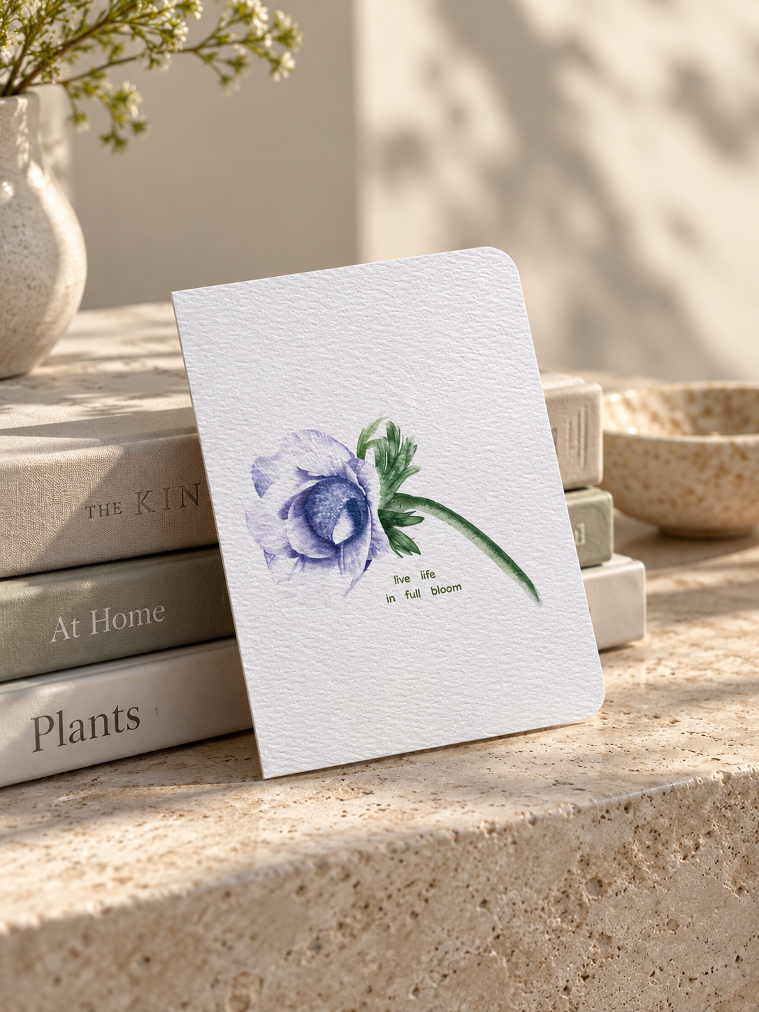 Radiant anemone floral card