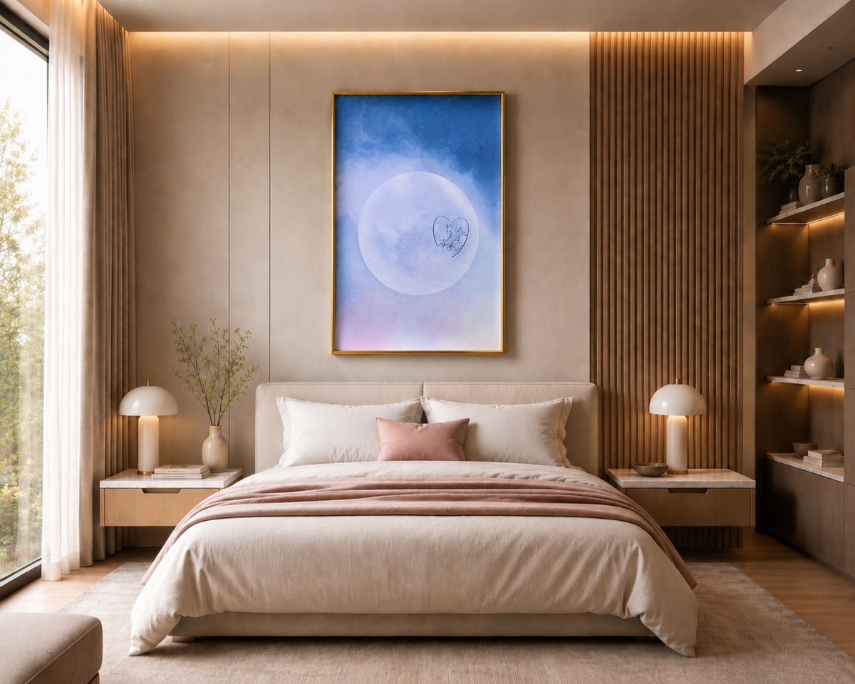 Magical full moon art prints