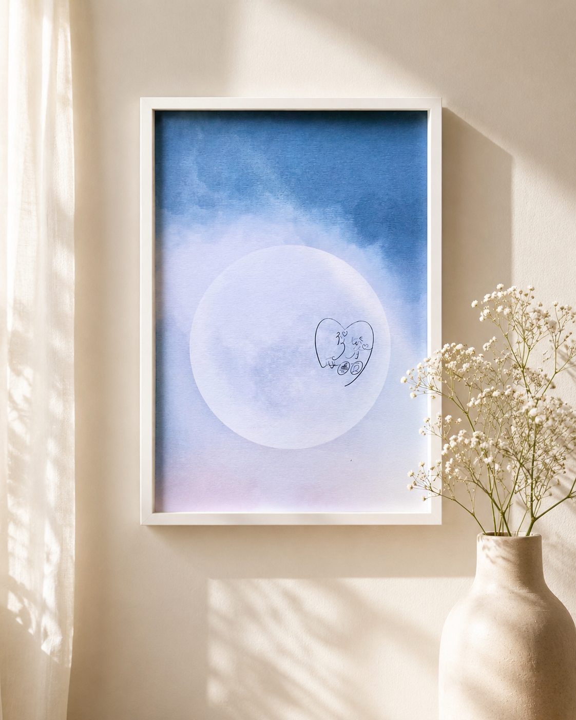 Magical full moon art prints