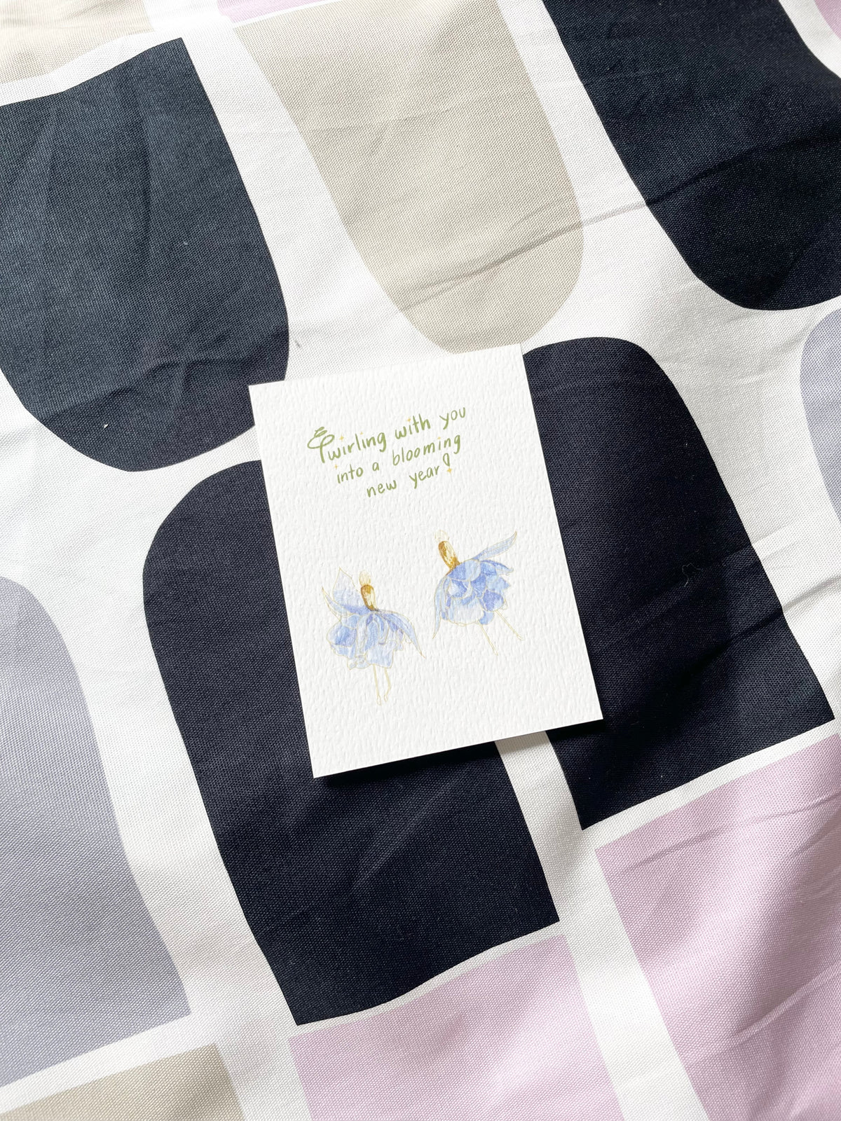 Whimsical fuchsia postcards
