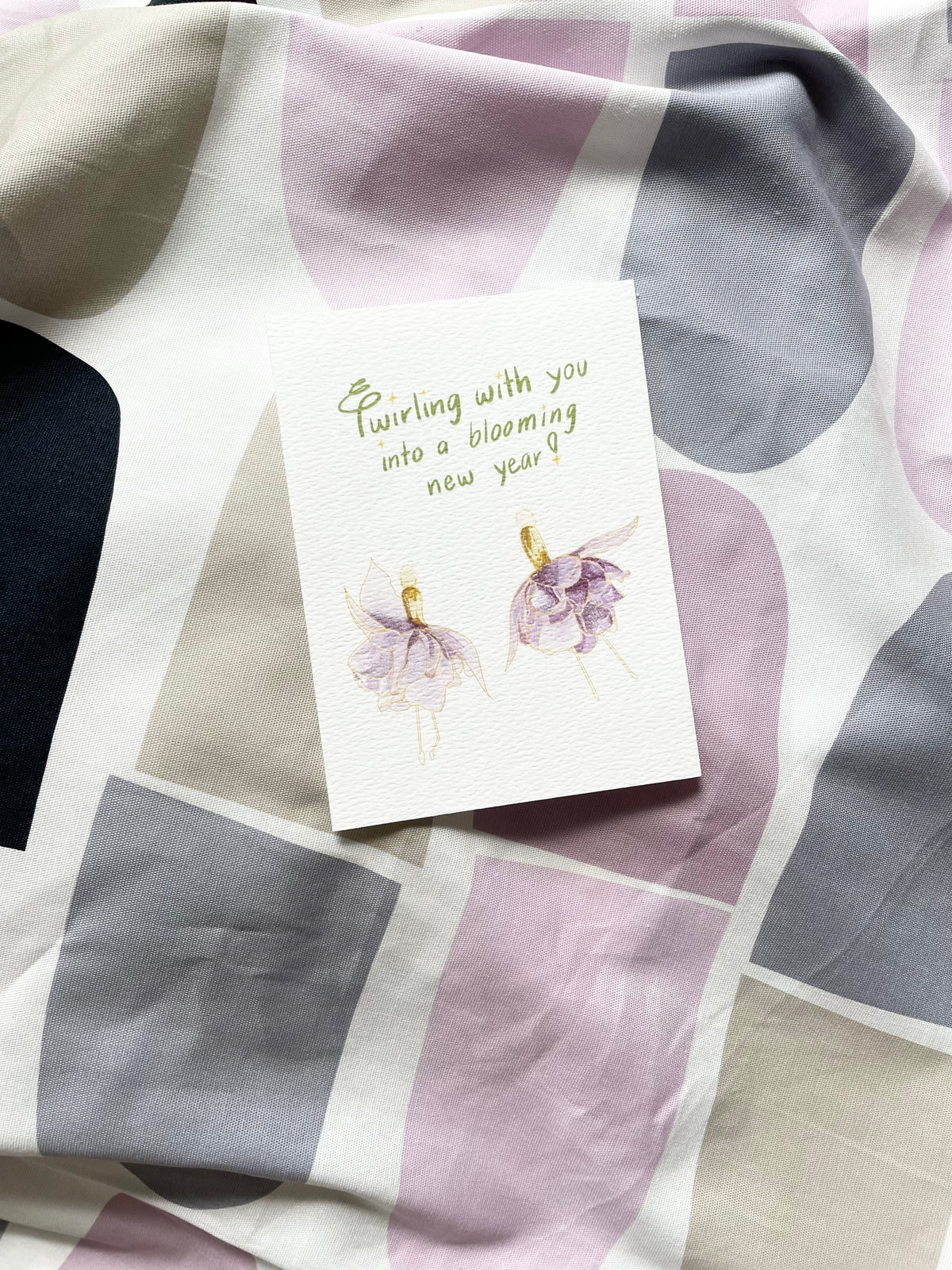 Whimsical fuchsia postcards