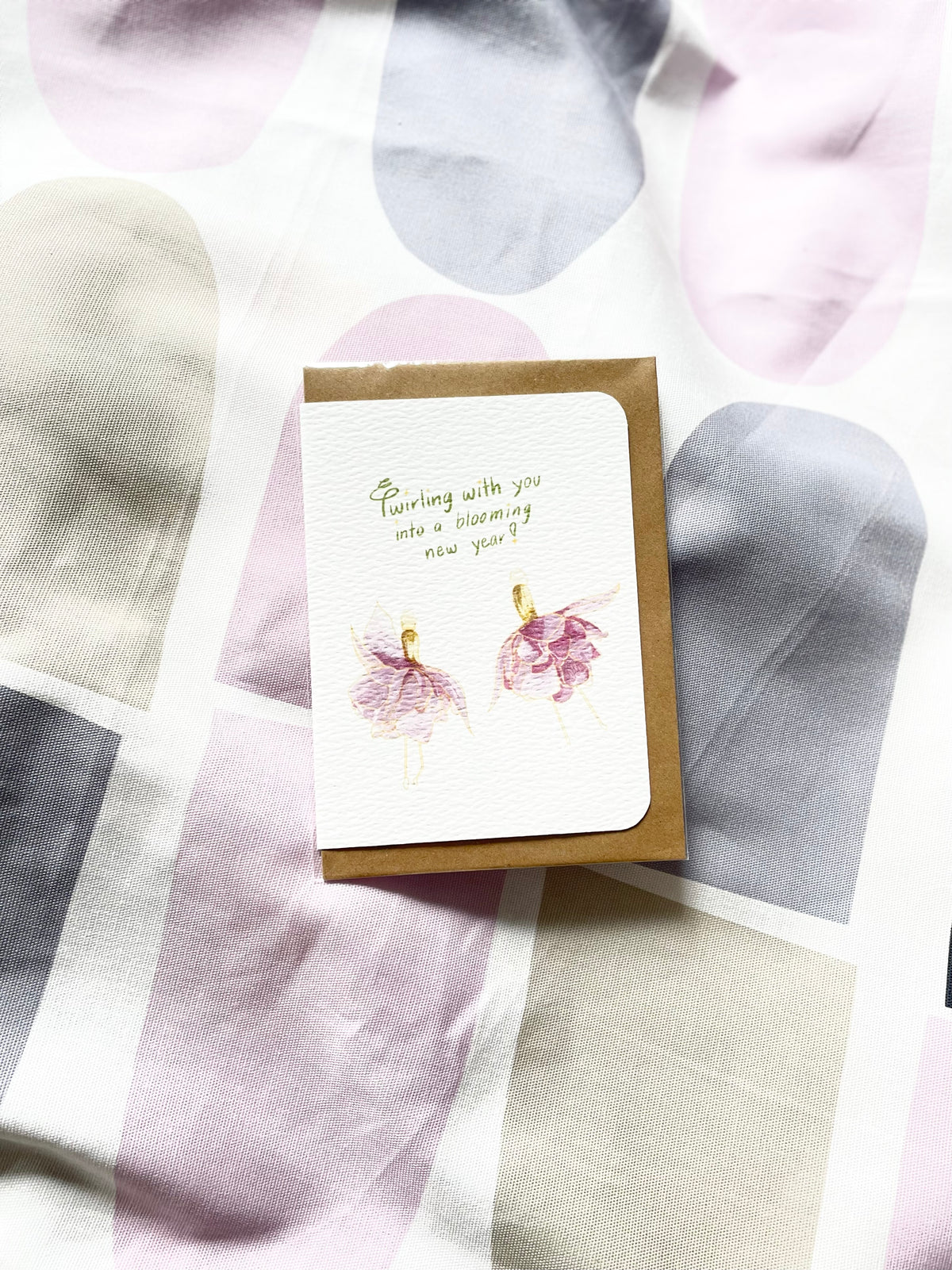 Whimsical fuchsia postcards